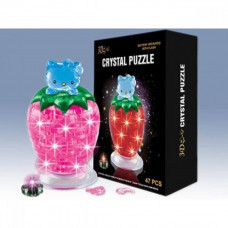 3D Crystal Puzzle Клубника c котенком свет.Hello Kitty 9026A